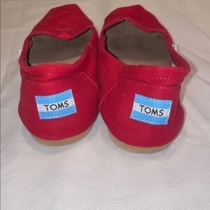 Toms Vibrant Red Canvas Slip-Ons